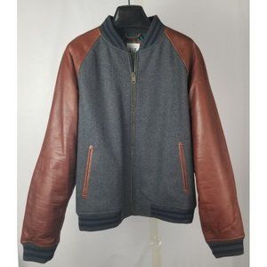 GAP Men's Genuine Leather & Wool Fabric Varsity Jacket - Size M